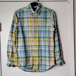 Polo Classic Fit Cotton Madras Plaid Button Down Shirt XS